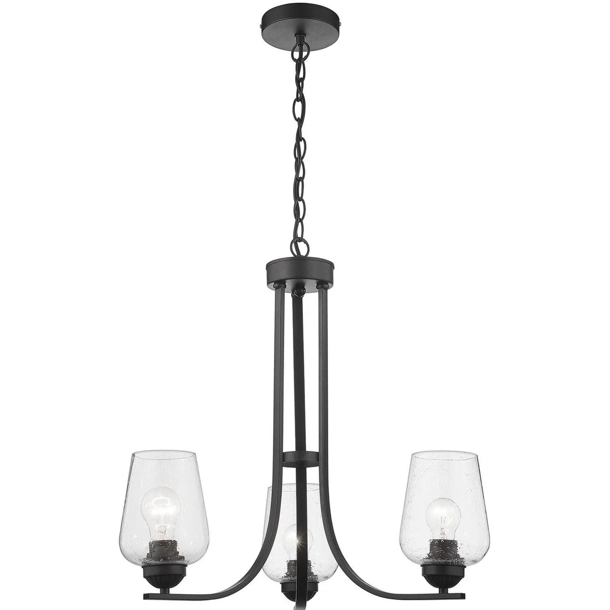 JUST HOME COLLECTION - Lámpara Colgante Osters 3 Luces Acero Negro