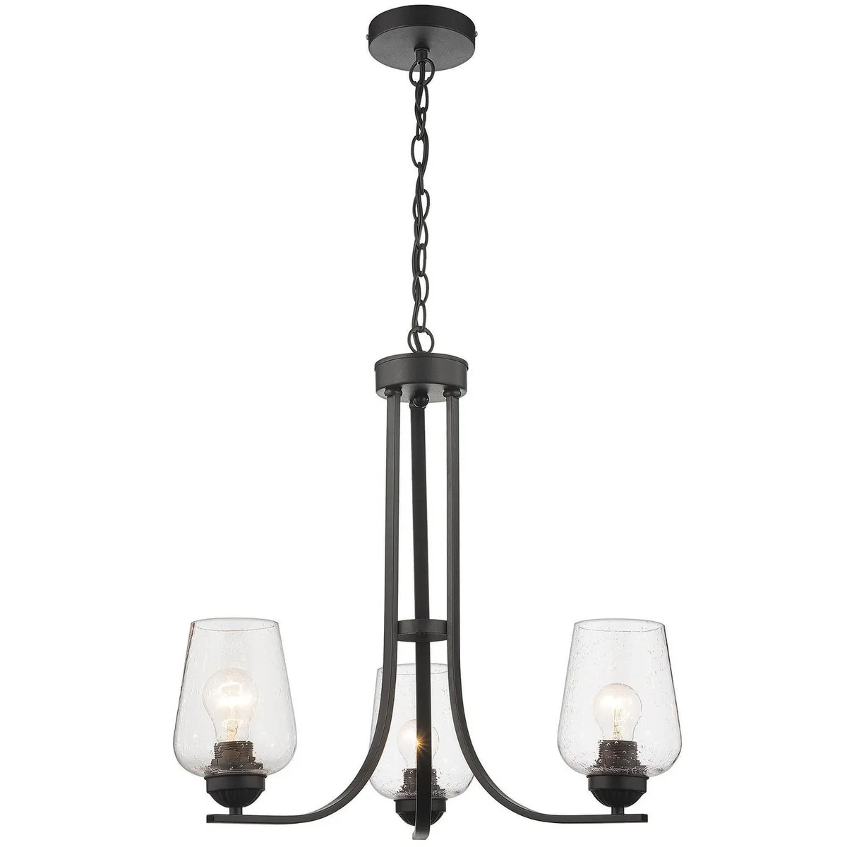 JUST HOME COLLECTION - Lámpara Colgante Osters 3 Luces Acero Negro