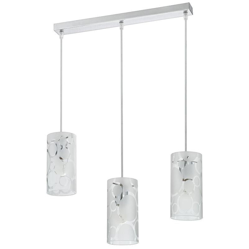 JUST HOME COLLECTION - Lámpara Colgante New Menphis 3 Luces Acero Gris/Plata 50 cm
