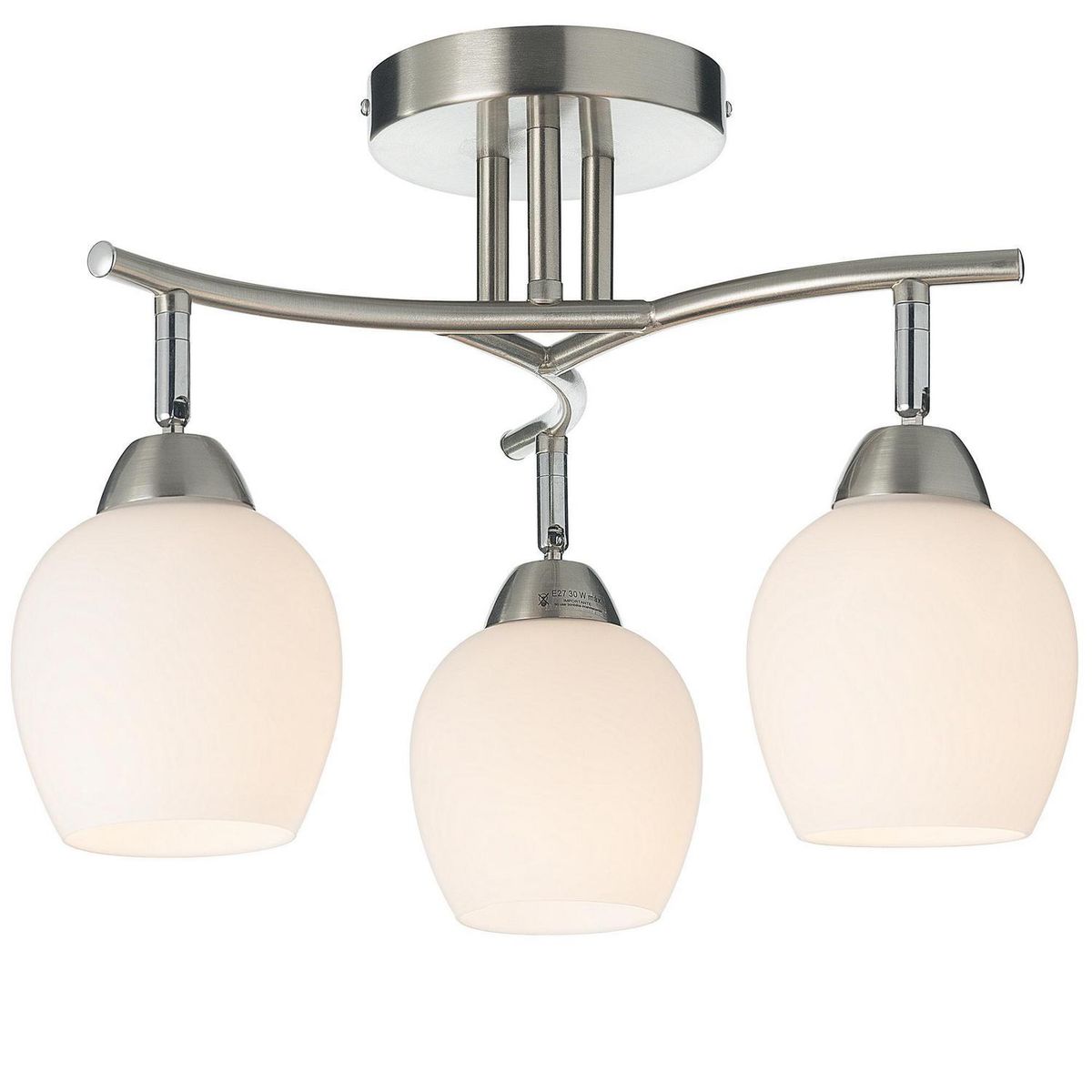 JUST HOME COLLECTION - Lámpara Techo New Bilbao 3 Luces Acero Gris