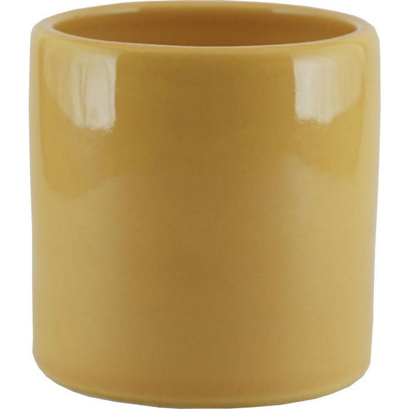 CERAMICA ESPEJO - Macetero Cactus de Cerámica 9x9.5 cm Mostaza