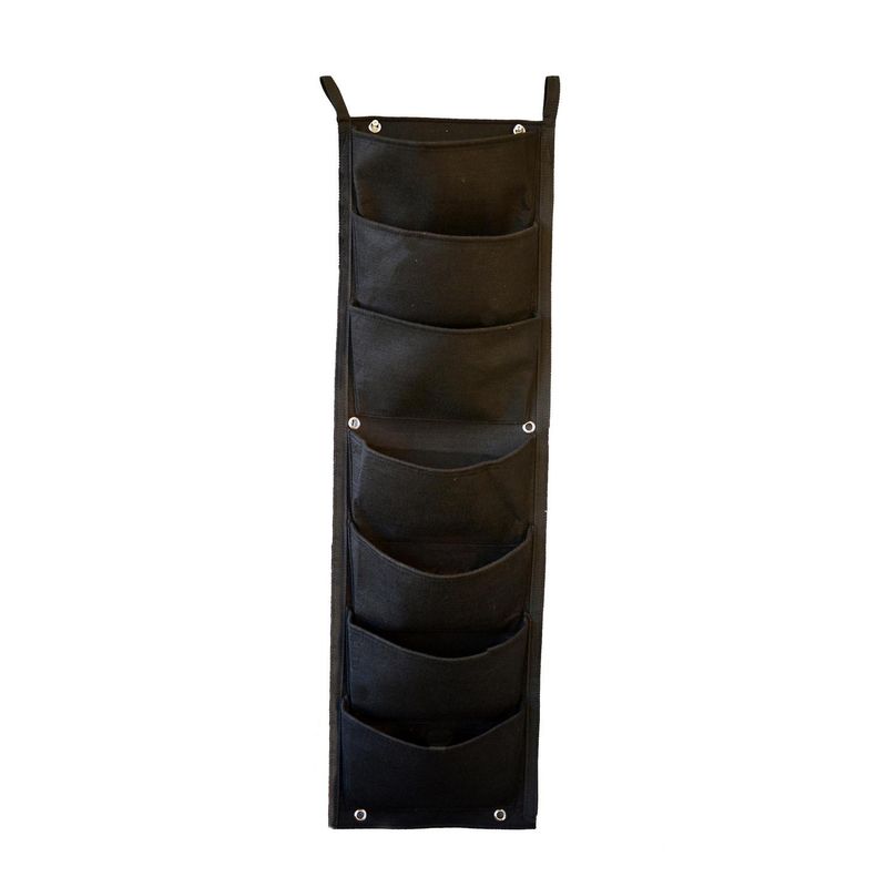 DECOGREEN - Jardinera Colgante 7 Bolsillos de Tela 30x2 Negro