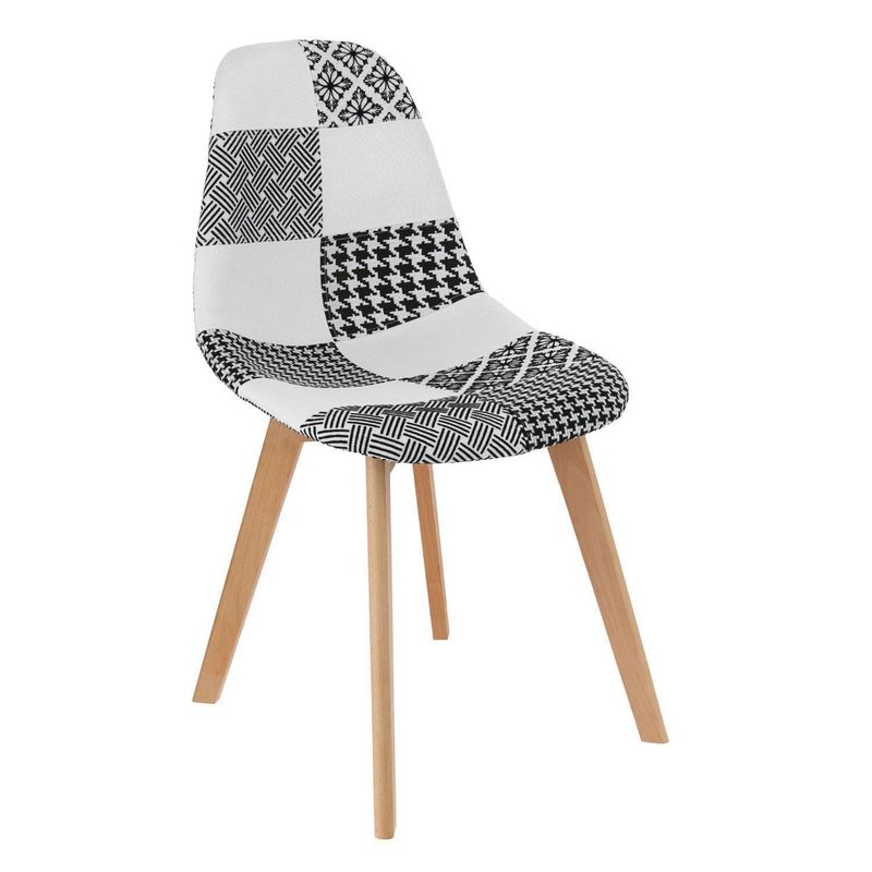 WHITE MARKET - Silla Escandinavo Blanco y negro 80x54x47 cm