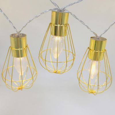 Imagen 2 del producto Guirnalda solar jaulas dorada 10 luces