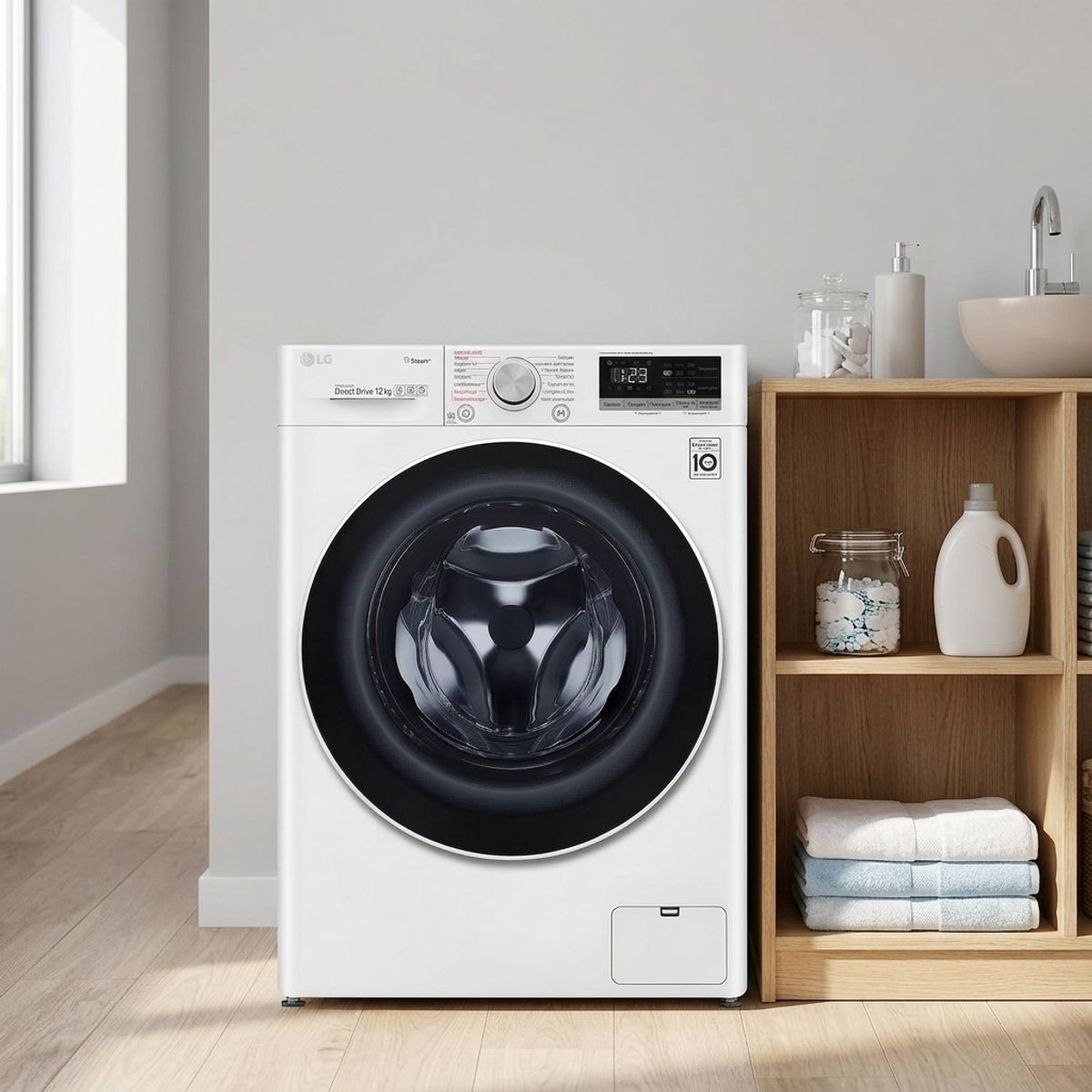 Lavadora Carga Frontal 12 kg Blanco WM12WVC4S6, marca LG - Foto 2