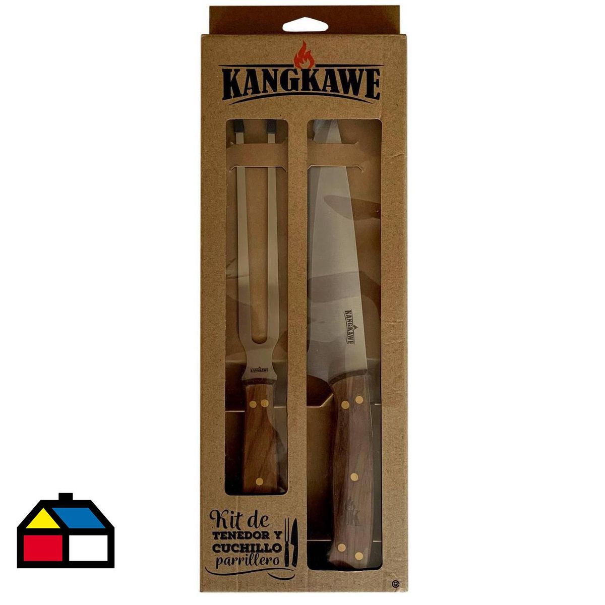 KANGKAWE - Kit Parrillero Tenedor Y Cuchillo Acero Inoxidable