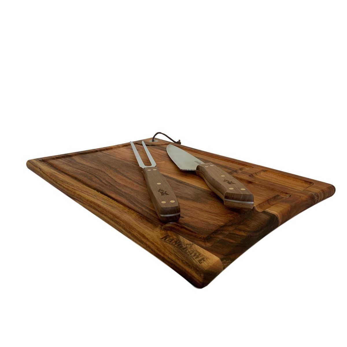 KANGKAWE - Set parrillero tabla + cuchillo 7" y tenedor