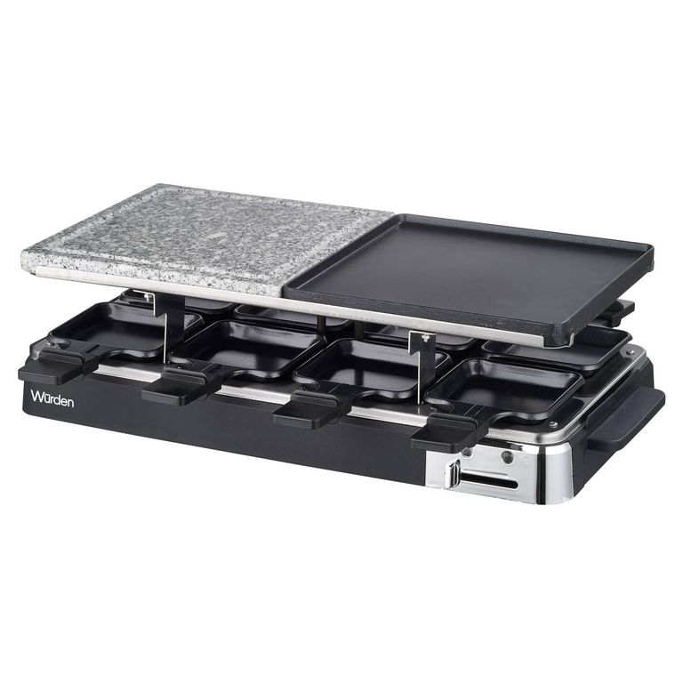 Raclette Eléctrico Tefal Neo Deco 6 Personas - 850W, Placa Antiadherente Y 6 Cazuelas, Ideal Para Reuniones