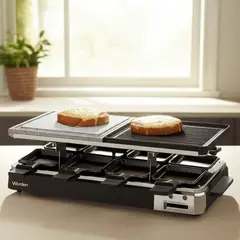 WURDEN - Raclette 8 Puestos Eléctrica 1400 W Negro WRA-RACLETT