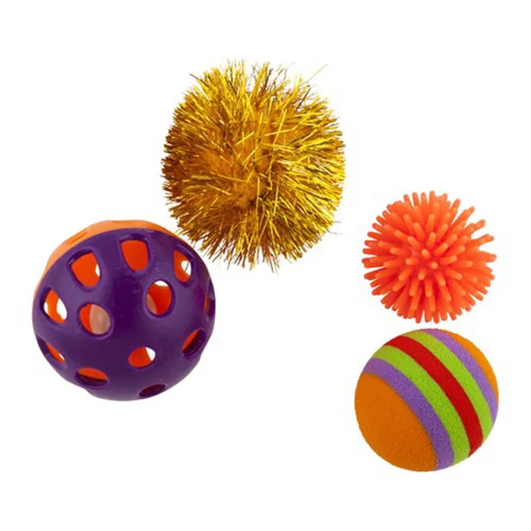Set 4 juguetes gato pelotas
