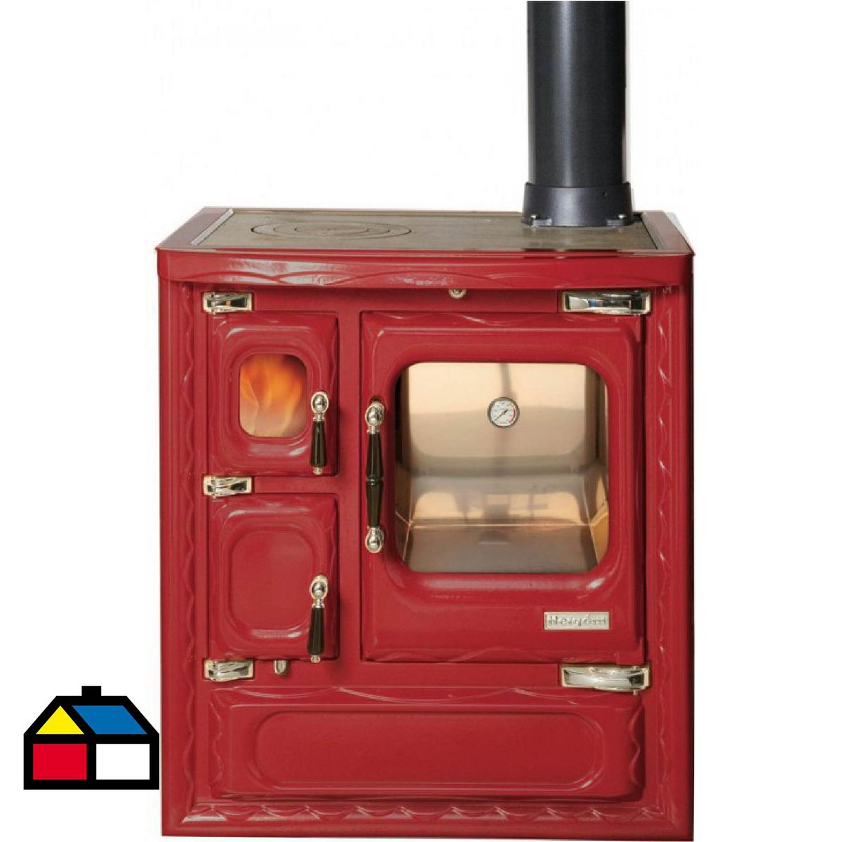 Cocina a Leña 1 Platos DEVA II ROJO, marca HERGOM - Foto Principal