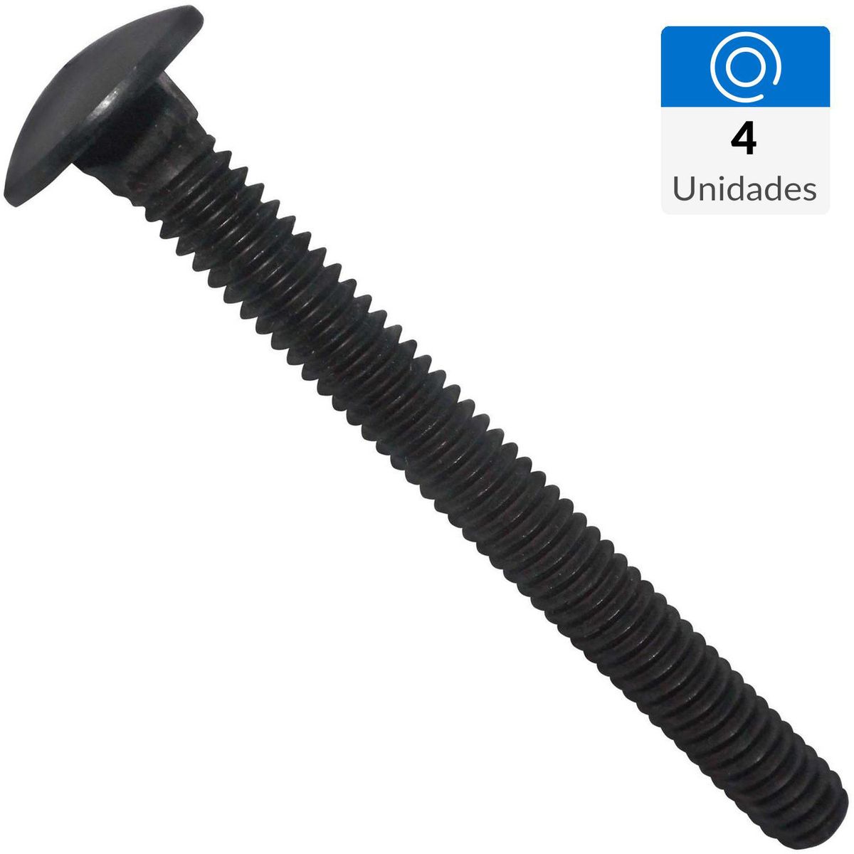 FIXSER - Perno Coche 1/4" x 2 1/2" pavonado 4 unidades