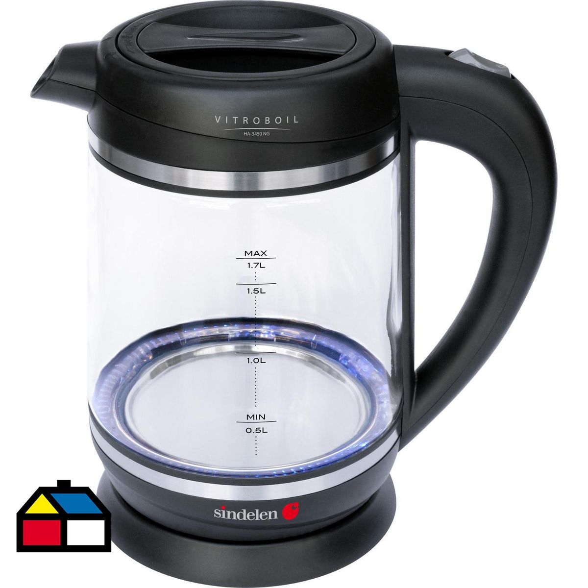 SINDELEN - Hervidor de Agua 1,7 litros vidrio