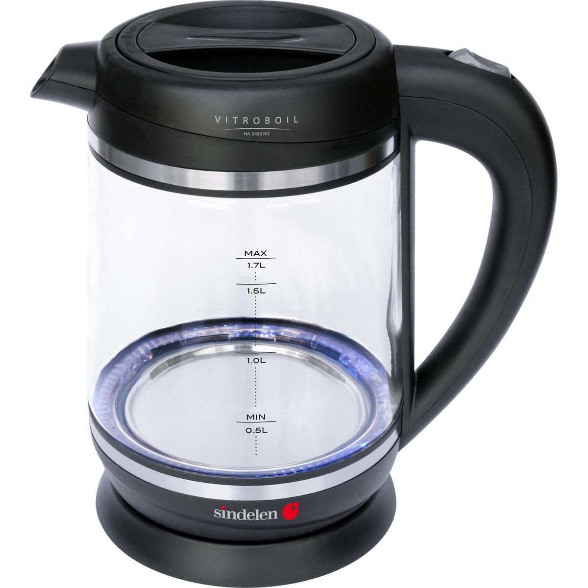 SINDELEN - Hervidor de Agua 1,7 litros vidrio