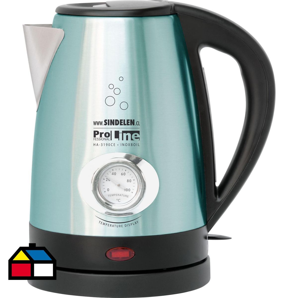 SINDELEN - Hervidor de Agua 1,7 litros Reloj Termometro Celeste