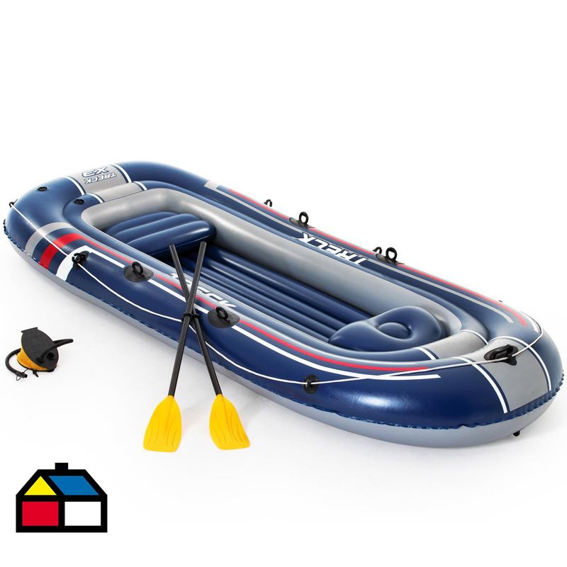 BESTWAY - Bote Inflable Treck + Remos  + Inflador  Persona(s) 307x126 cm Azul