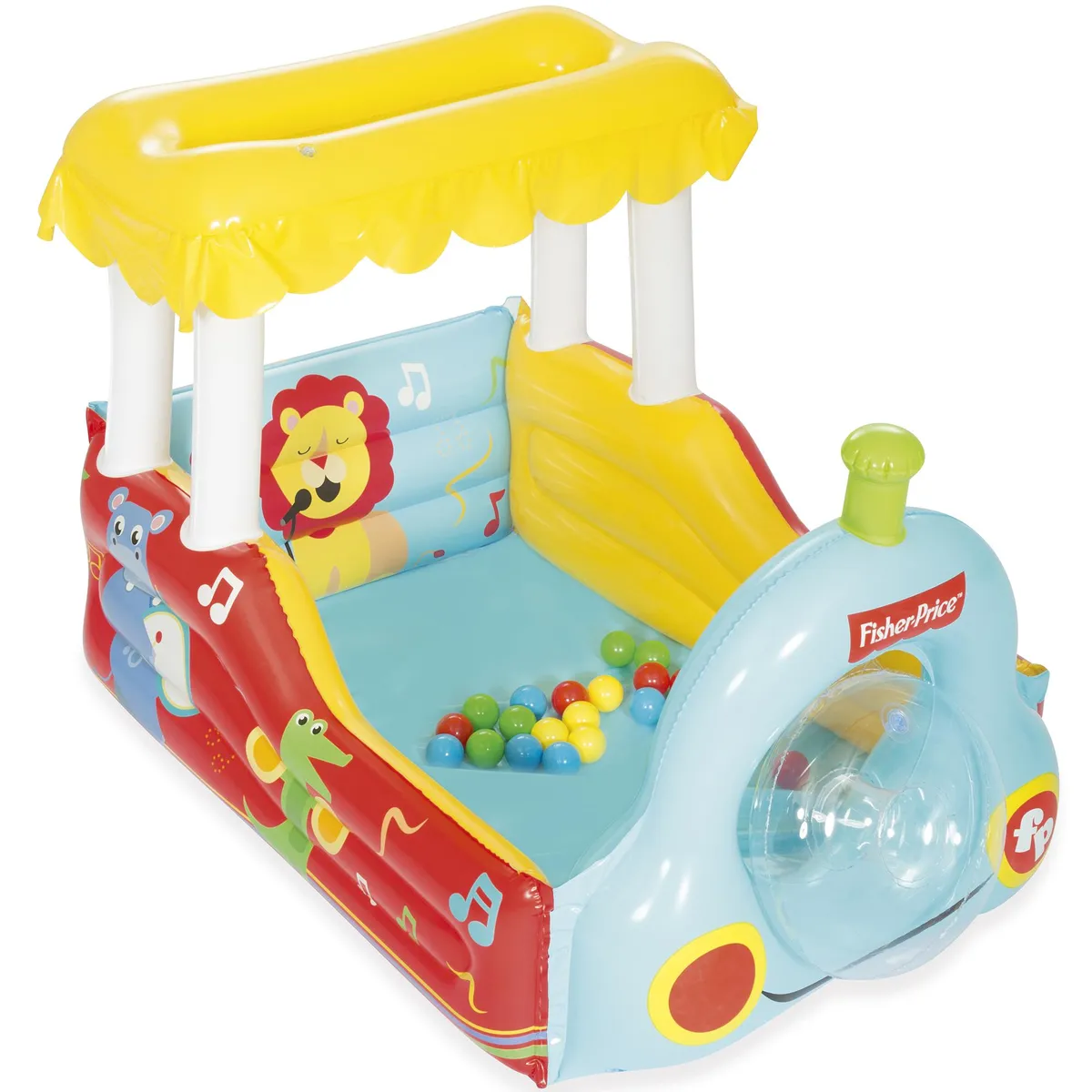 FISHER PRICE - Tren Inflable con Pelotas Multicolor 132x89x94 cm