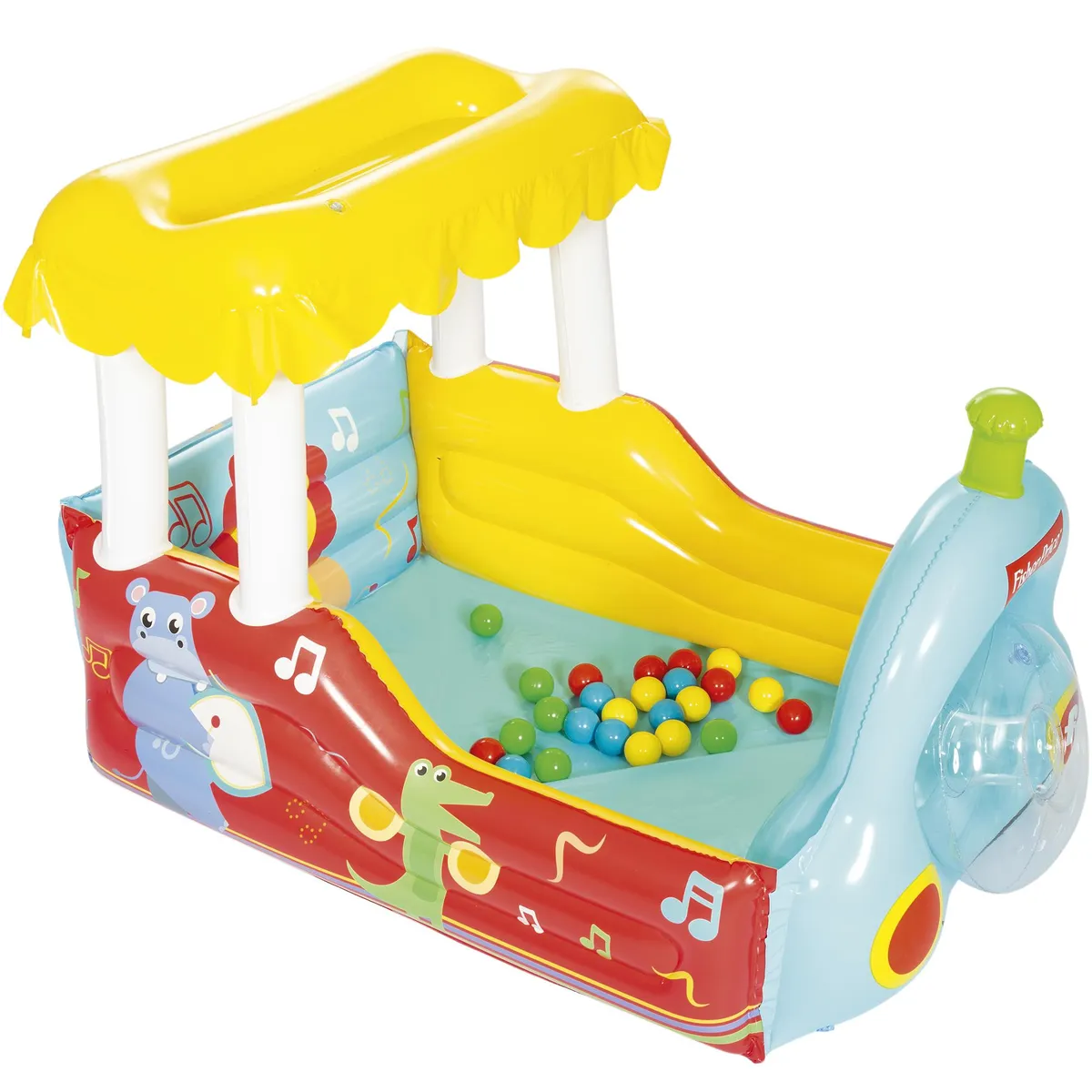 FISHER PRICE - Tren Inflable con Pelotas Multicolor 132x89x94 cm