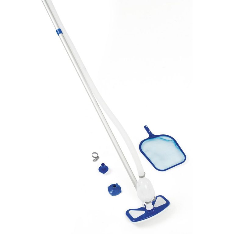 Kit Limpieza Piscina Incluye Aspiradora Manguera Larga Red Mango Extensible