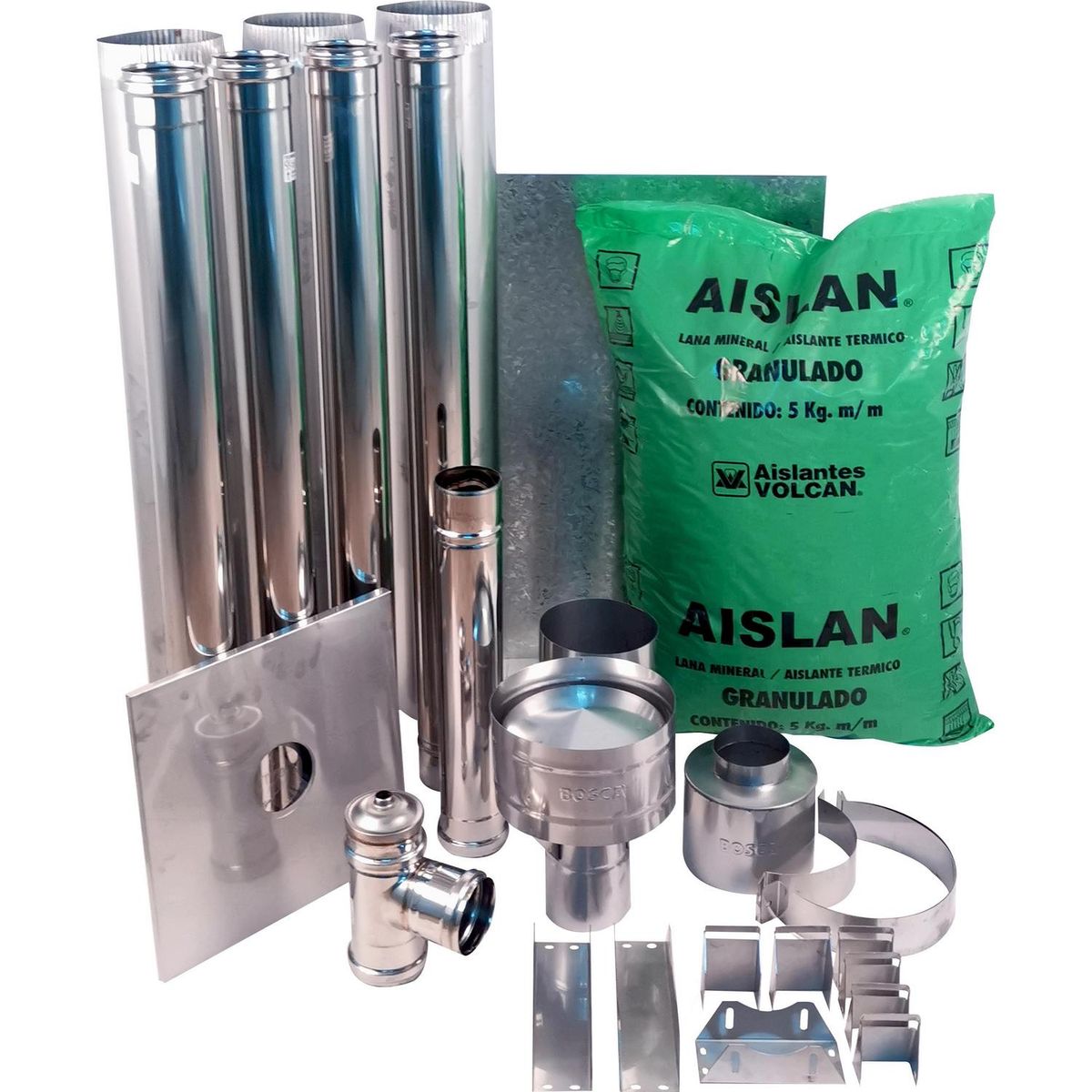 BOSCA - Kit instalación horizontal pellet 80mm x 4mt