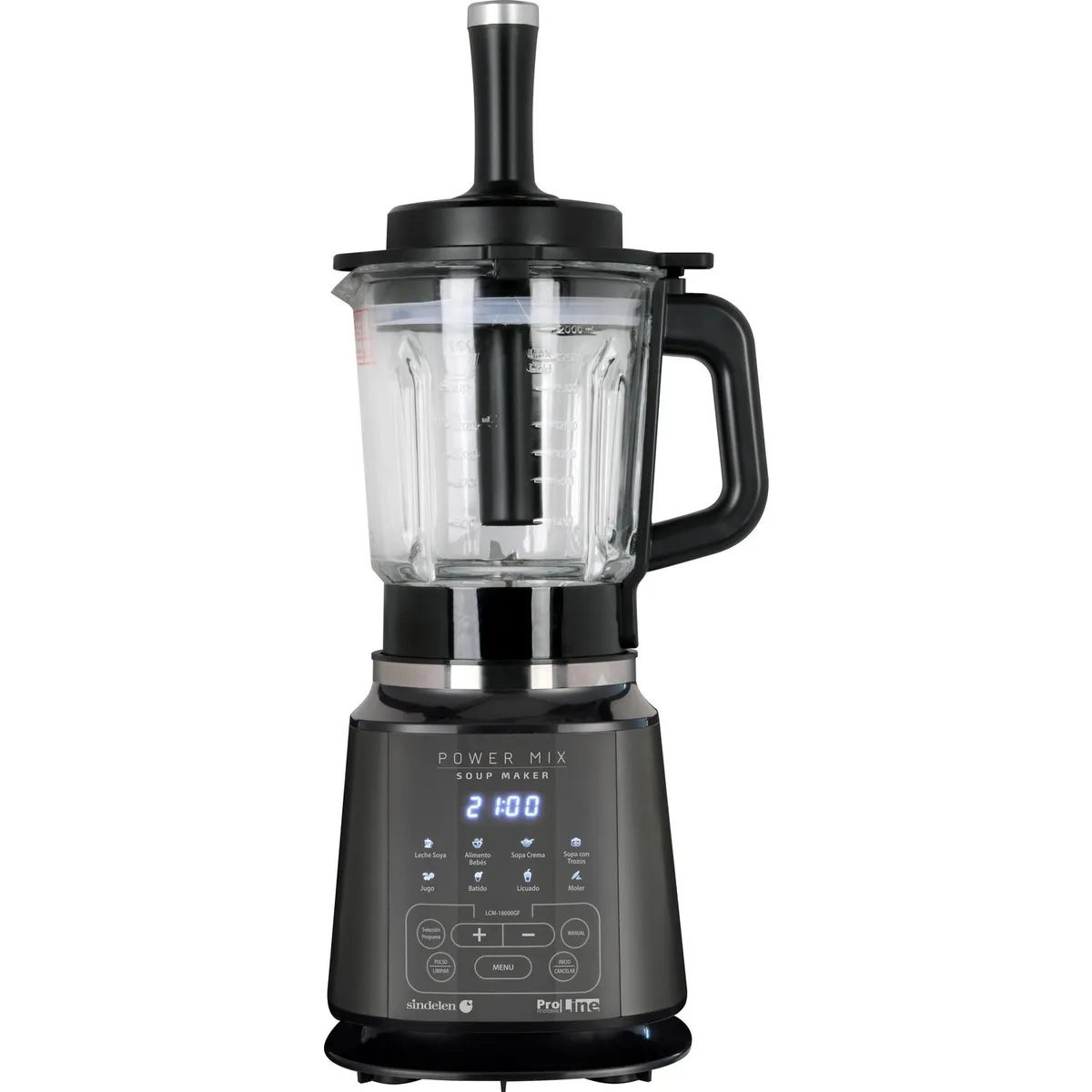 SINDELEN - Licuadora Vidrio 2 Litros Grafito LCM-18000GF