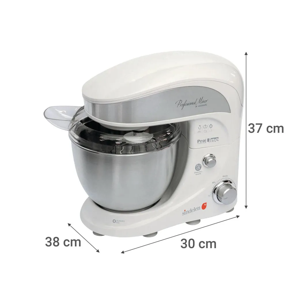 Sindelen Batidora de Pedestal Professional Mixer 4 L Blanco BP-4500BL, foto 7