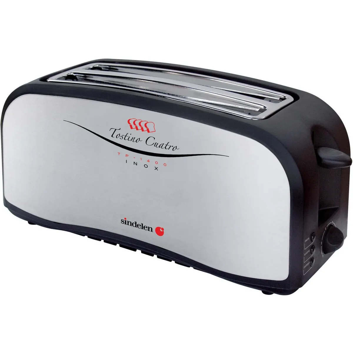 SINDELEN - Tostadora 4 rebanadas 1650 W Inox