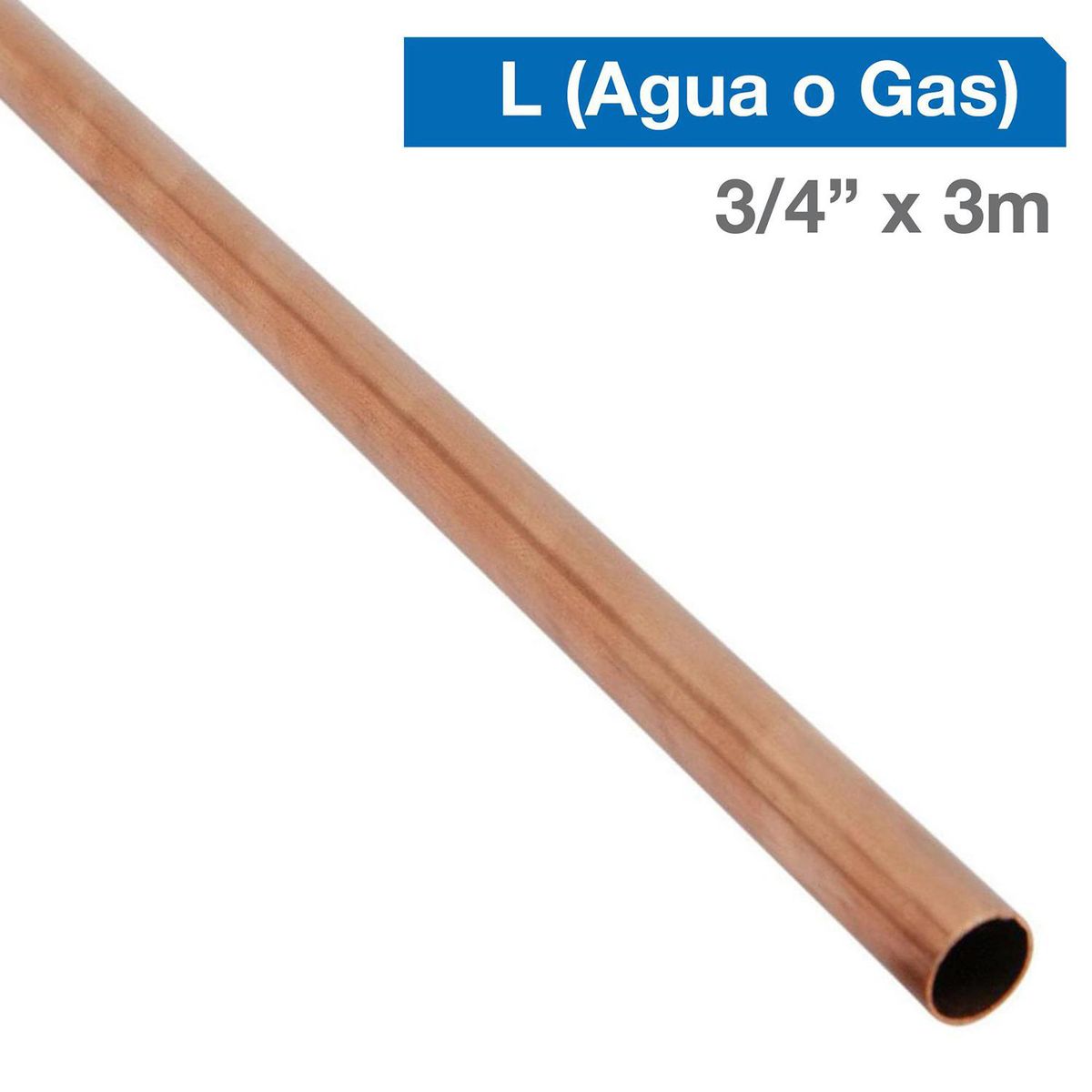 GD COOPER - Cañería L Cobre Gas/Agua 3/4"x3 m