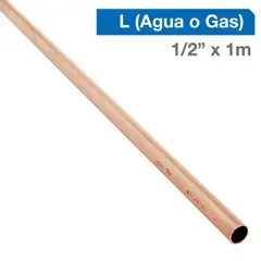 GD COOPER - Cañería Cobre L Gas-Agua 1/2" x 1m