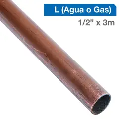 GD COOPER - Cañería Cobre L Gas-Agua 1/2" x 3m
