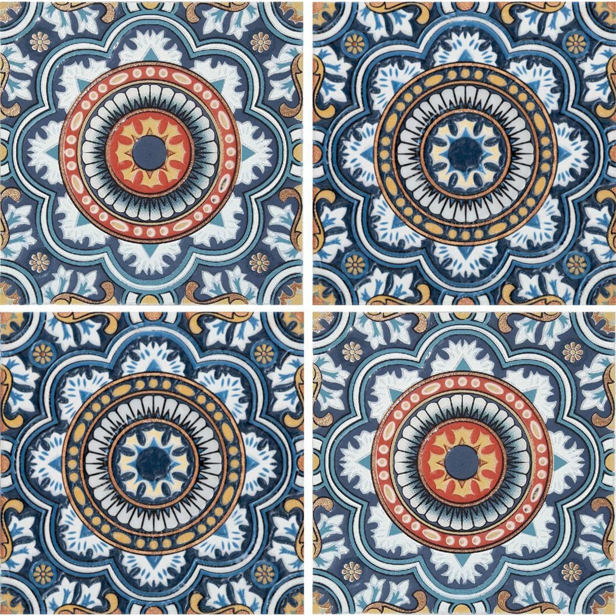 KANTU - Azulejo talavera azul a 10x10 cm