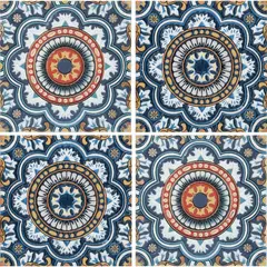 KANTU - Azulejo talavera azul a 10x10 cm