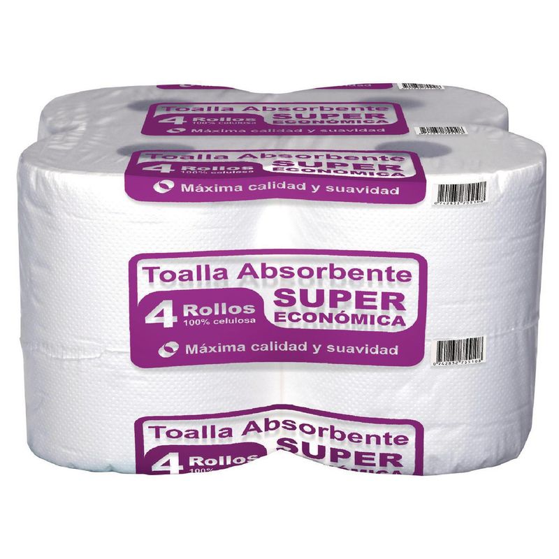 TECNOROLL - Toalla doble hoja prepicada 100 m 4 unidades