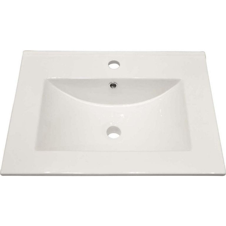 Cubierta Vanitorio Forma Cuadrada Loza 53x19x48 cm Blanco