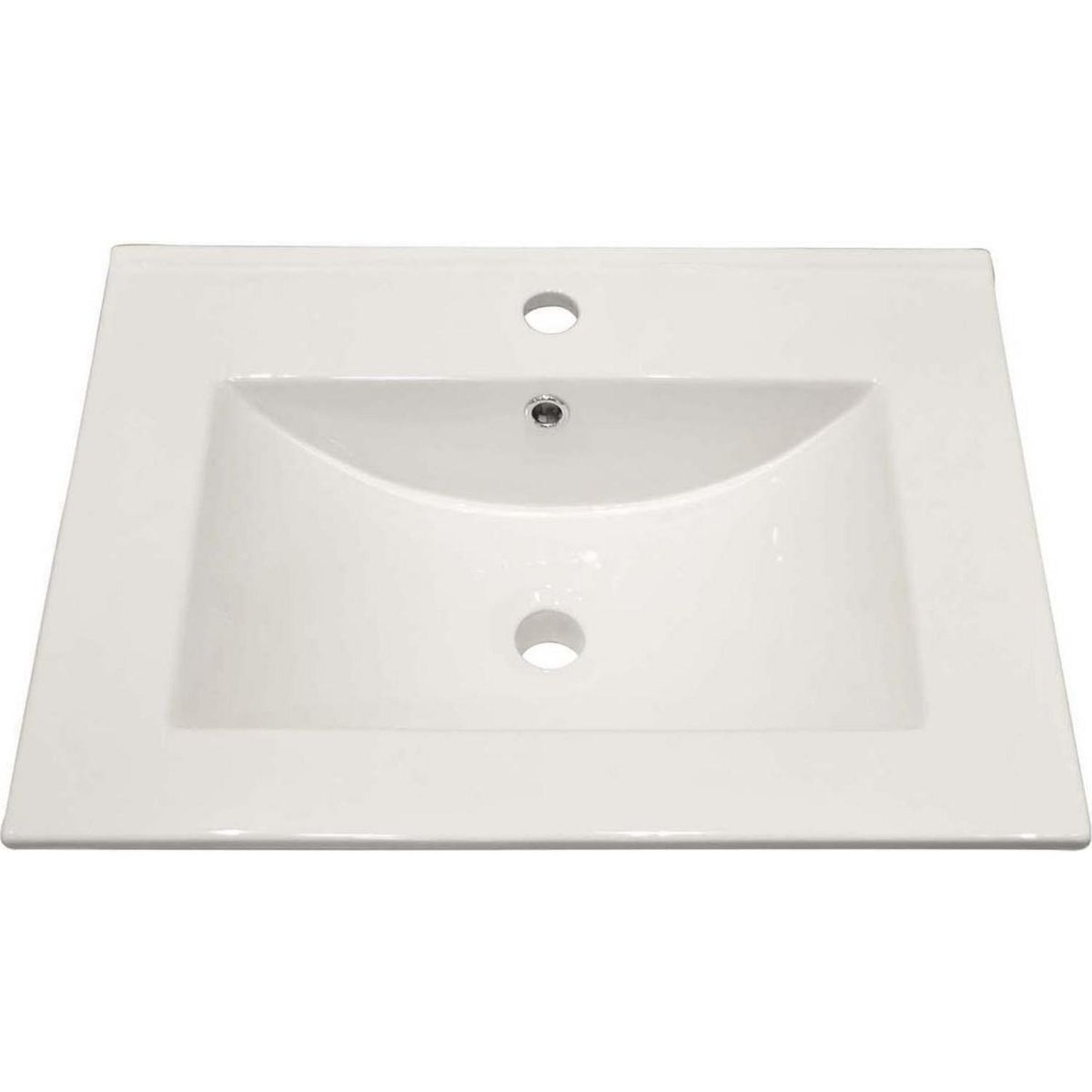 STRETTO - Cubierta Vanitorio Forma Cuadrada Loza 53x19x48 cm Blanco