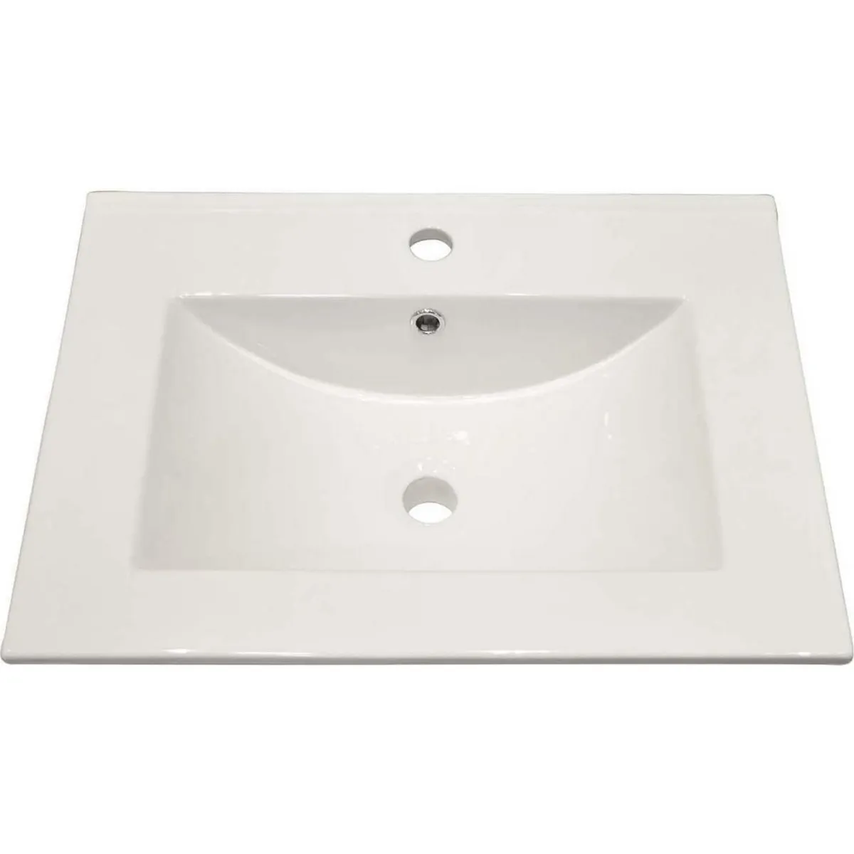 STRETTO - Cubierta Vanitorio Forma Cuadrada Loza 53x19x48 cm Blanco