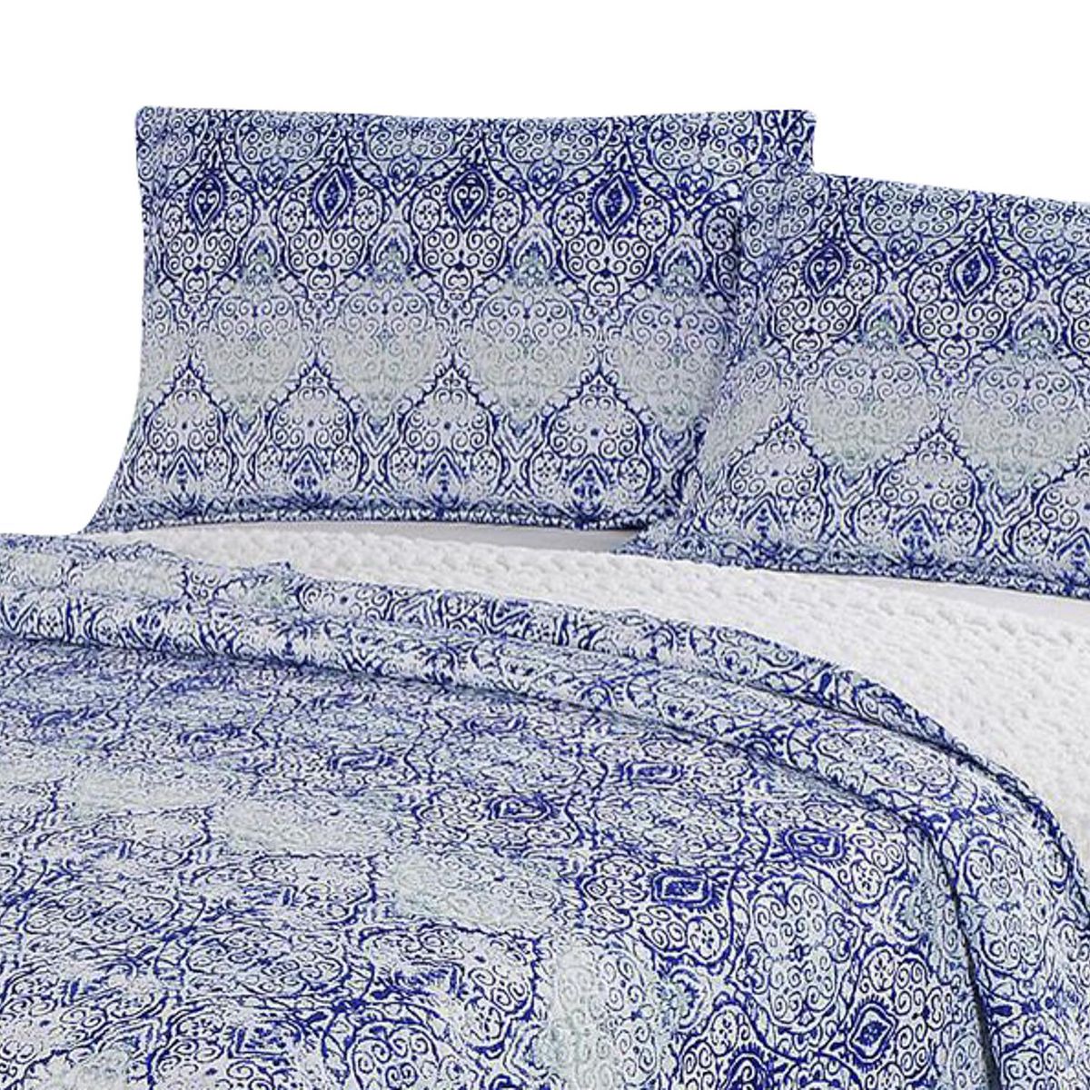 ILLUSIONS - Cubrecama Quilt 2 plazas Sherpa Celeste 