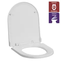 STRETTO - Asiento WC Atos y Ares cierre suave blanco