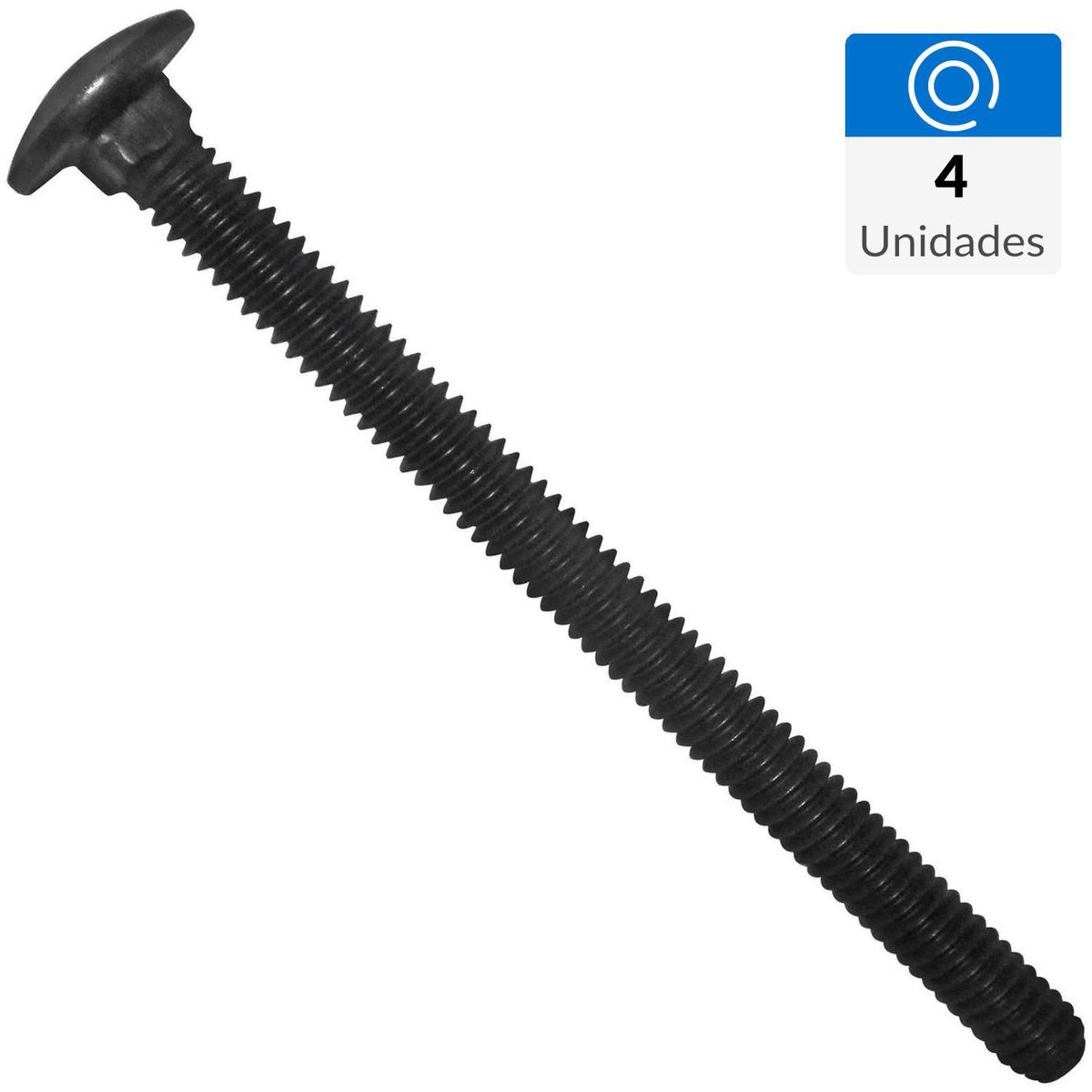 FIXSER - Perno Coche 1/4" x 3" pavonado 4 unidades