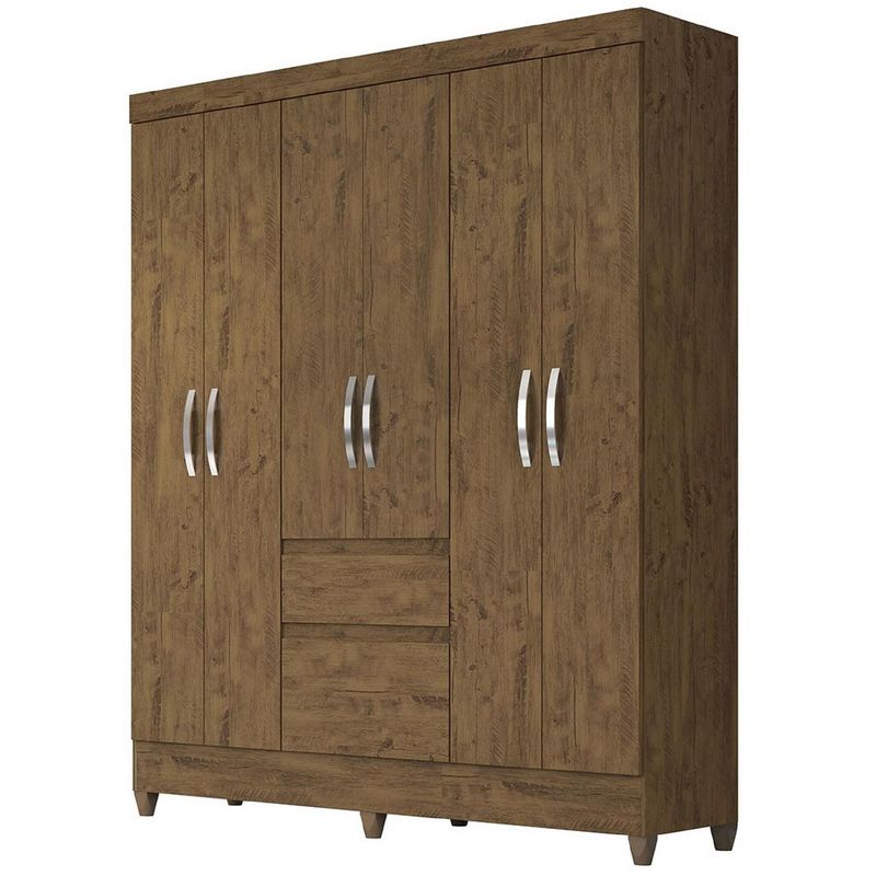 ROCH LTDA - Clóset 6 Puerta(s) 2 Cajone(s) 4 Repisa(s) 165x204x47 cm Café