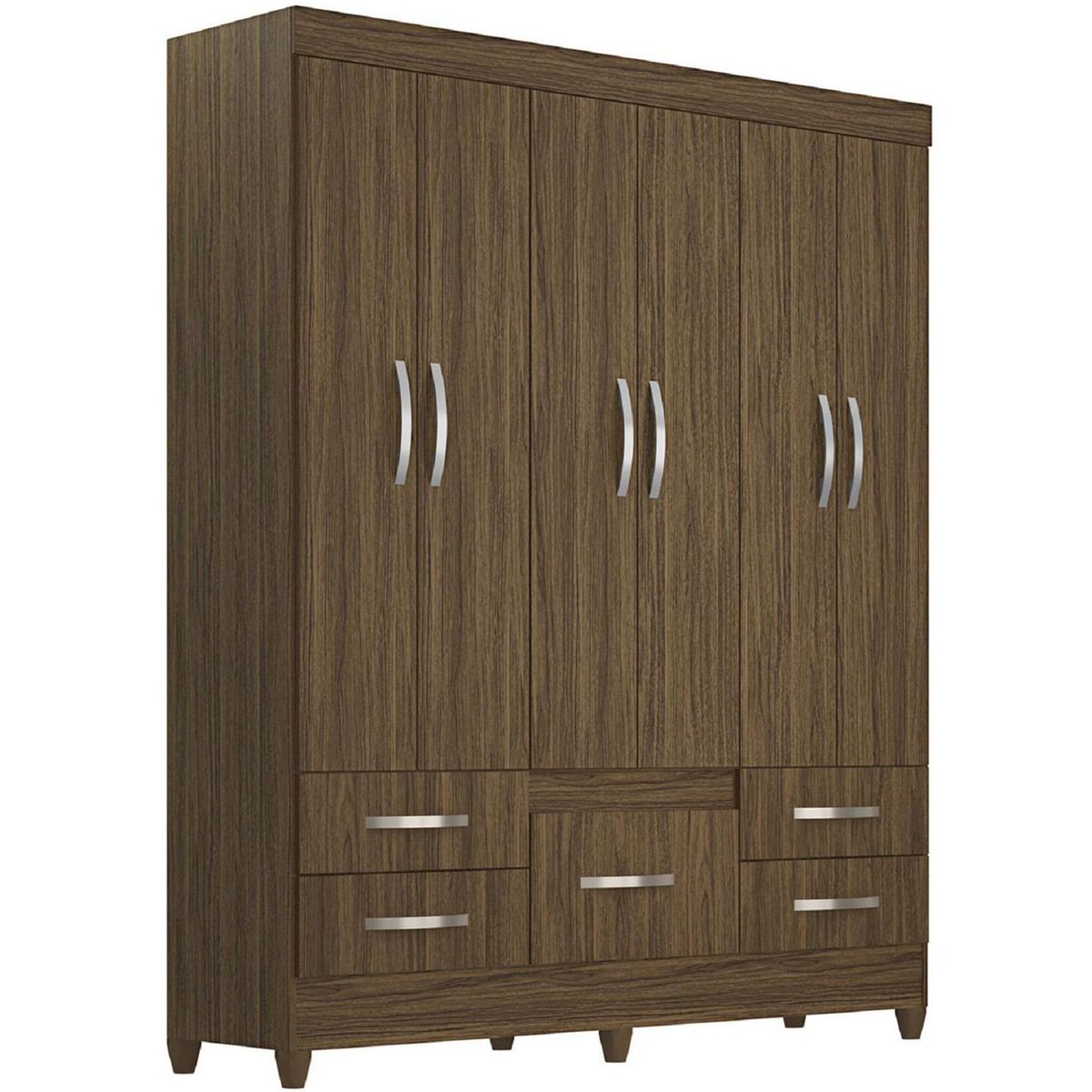 ROCH LTDA - Clóset 6 Puerta(s) 5 Cajón(es) 3 Repisa(s) 165x204x47 cm Café