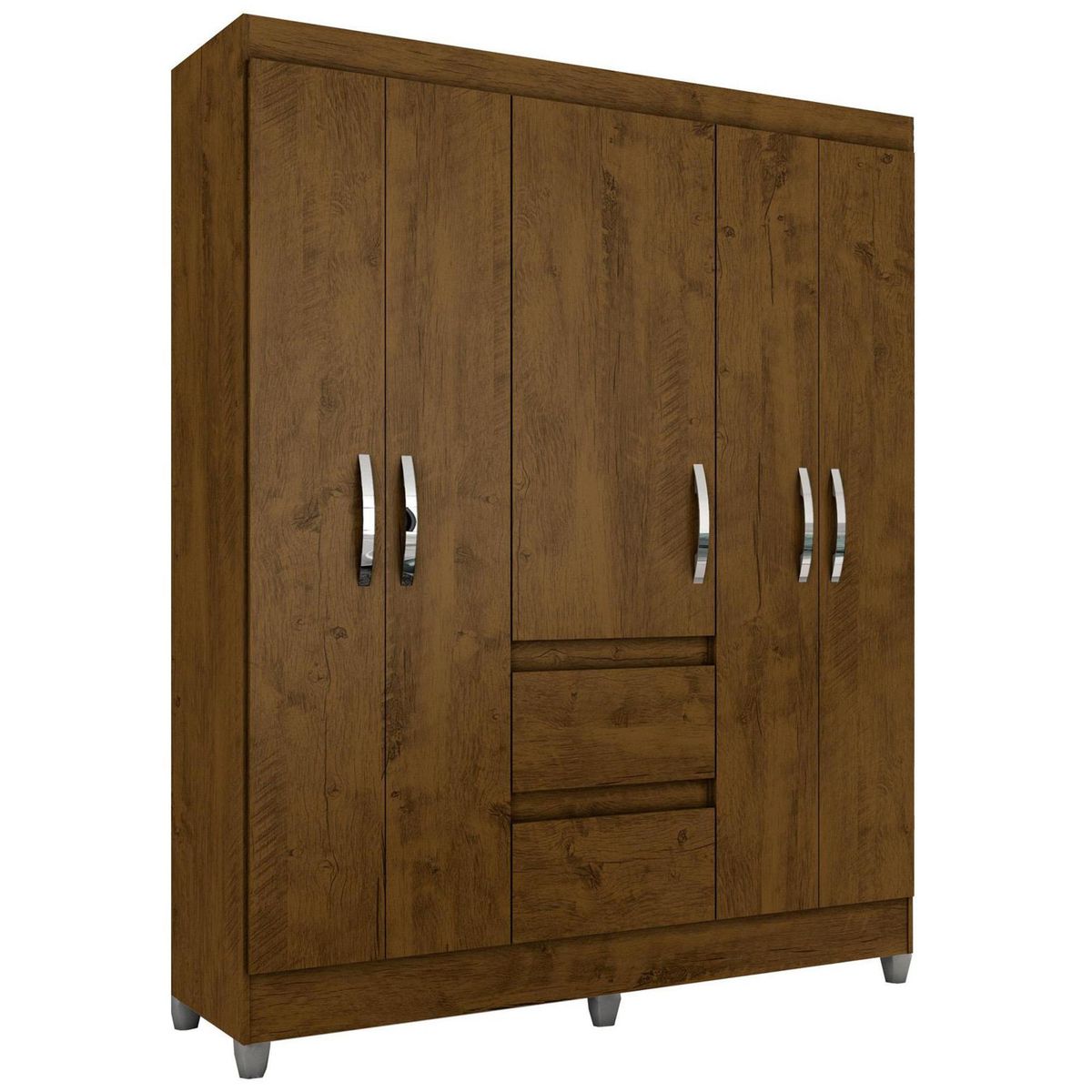 ROCH LTDA - Clóset 5 Puerta(s) 2 Cajón(es) 4 Repisa(s) 148x187x47 cm Castaño
