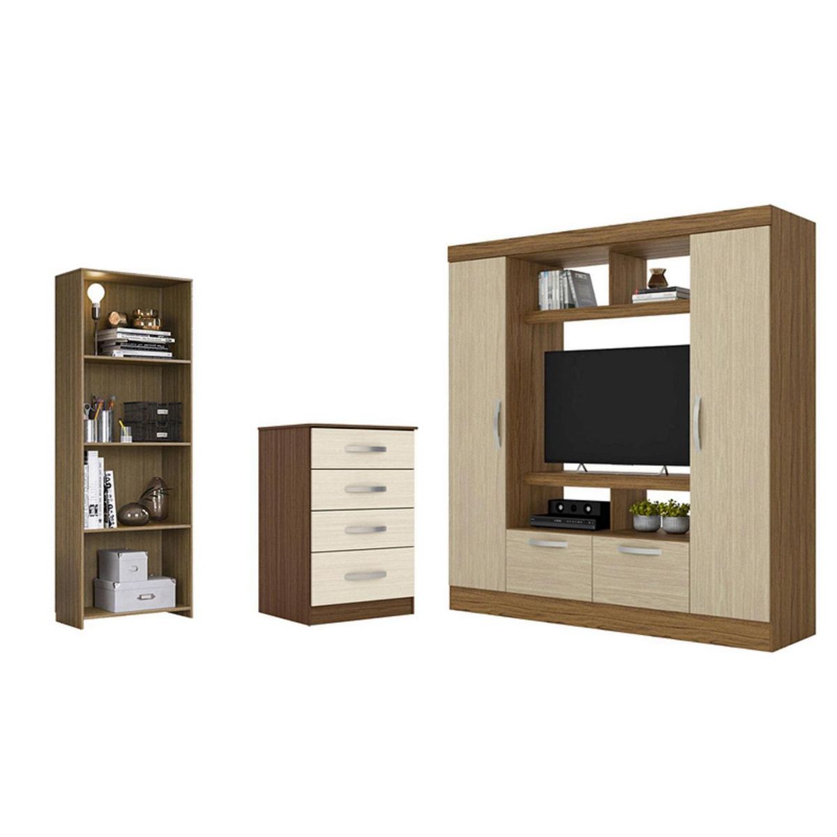 ROCH LTDA - Combo clóset concepción + librero + cómoda