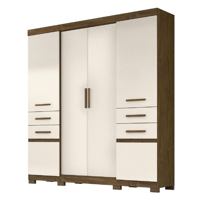 ROCH LTDA - Clóset 6 Puerta(s) 4 Cajón(es) 8 Repisa(s) 194x212x47 cm Castaño