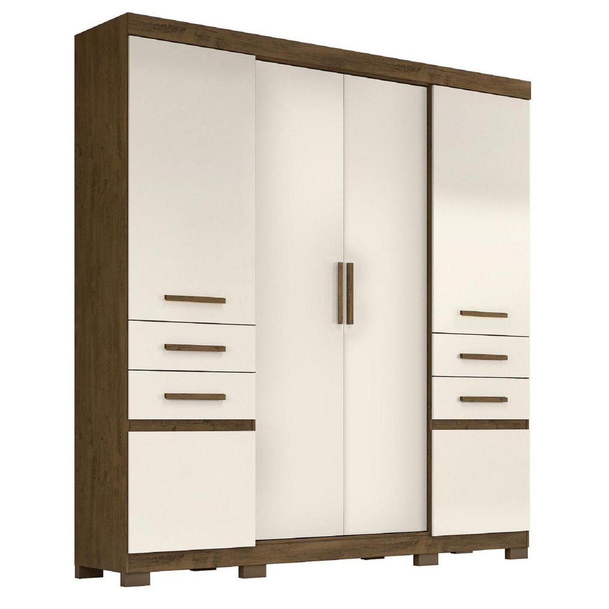 ROCH LTDA - Clóset 6 Puerta(s) 4 Cajón(es) 8 Repisa(s) 194x212x47 cm Castaño