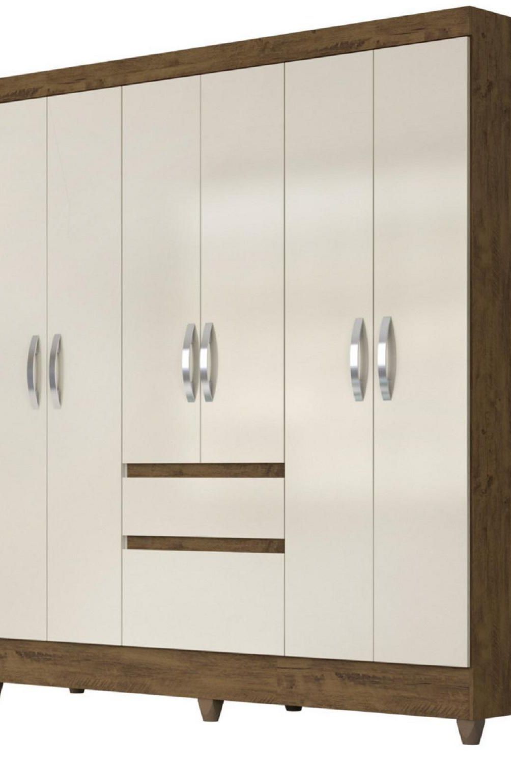 ROCH LTDA - Clóset 6 Puerta(s) 2 Cajone(s) 3 Repisa(s) 165x204x47 cm Vainilla