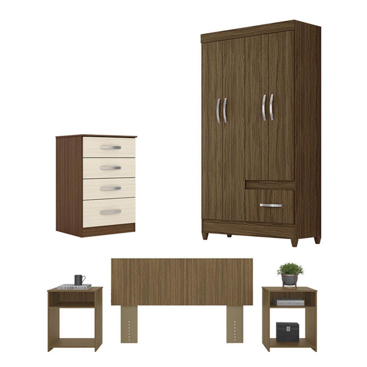 ROCH LTDA - Combo Clóset + Cómoda + Respaldo + 2 Veladores