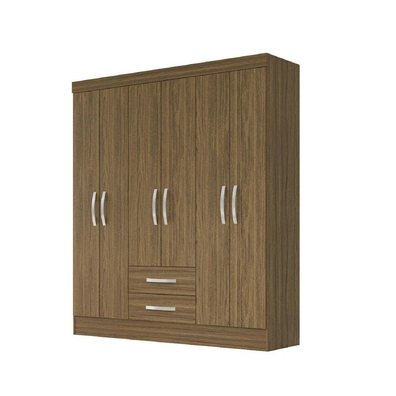 ROCH LTDA - Clóset 6 Puerta(s) 2 Cajone(s) 2 Repisa(s) 154x182x47 cm Castaño