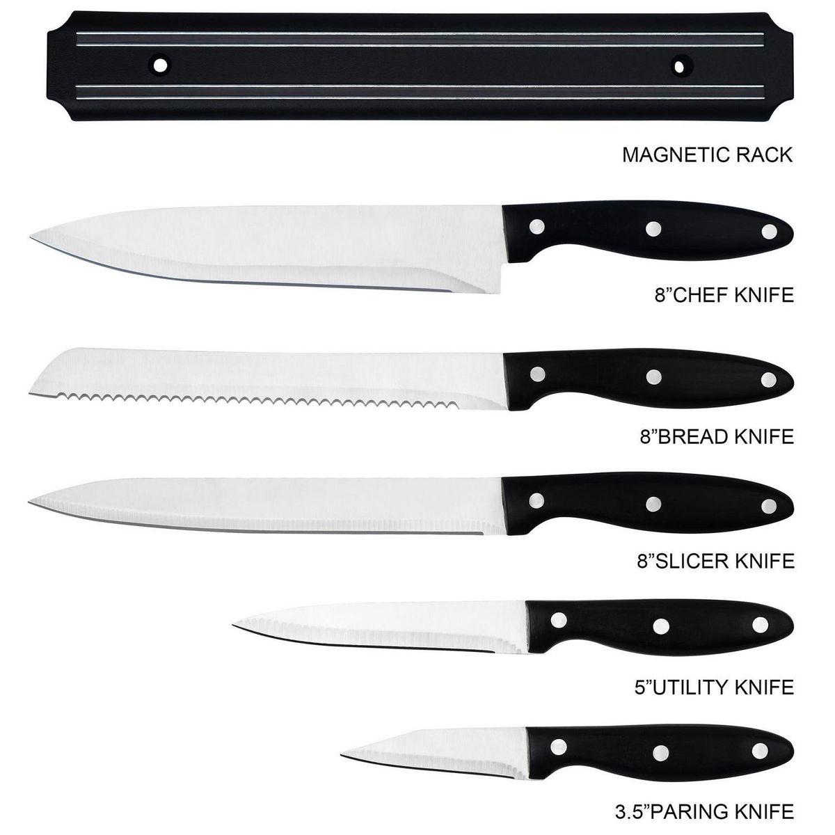 JUST HOME COLLECTION - Set de 5 cuchillos acero