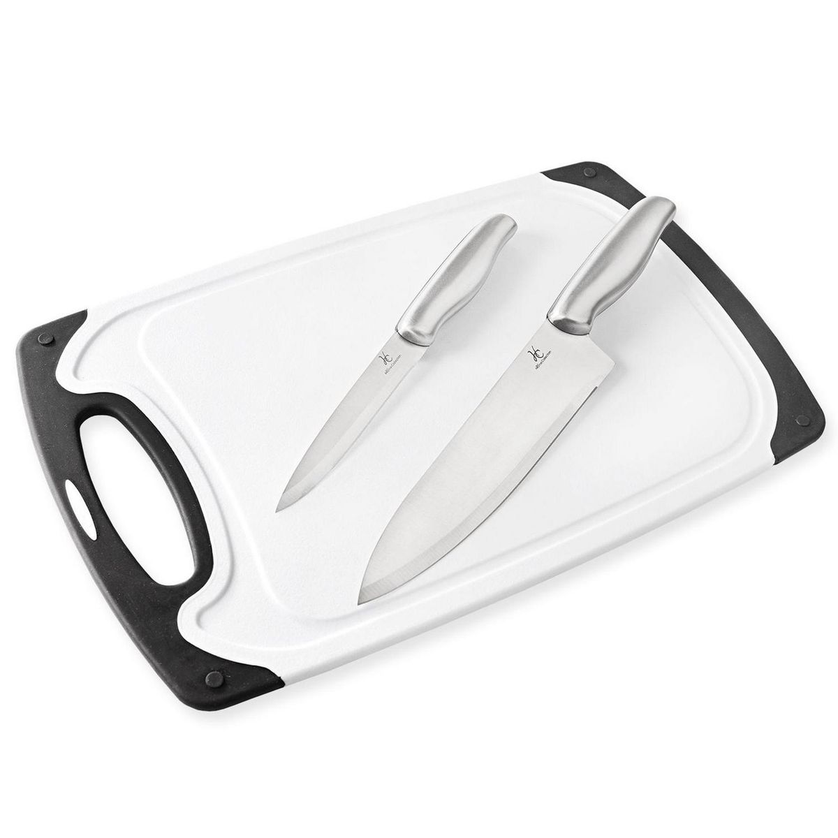 JUST HOME COLLECTION - Set de 2 Cuchillos Inoxidable Just Home Collection con Tabla